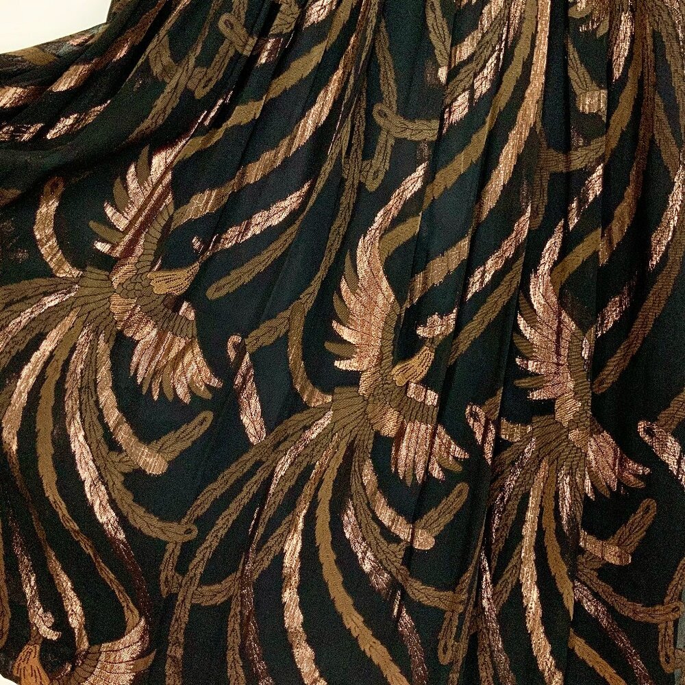 Vintage Evan Picone Pleated Maxi Evening Skirt Black Metallic Phoenix Sz 10 - 8 - Picture 3 of 16